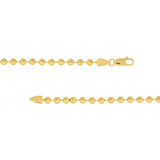 14K Gold 4MM Beaded Ball 22" Stanley Chain