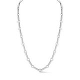 14K White Gold Elongated Book Link Ernie Chain