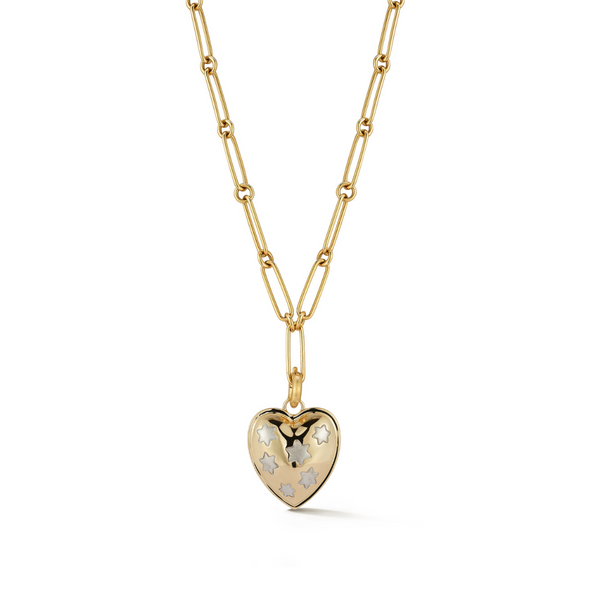 14K Anna Heart & 18" Grover Charm Necklace