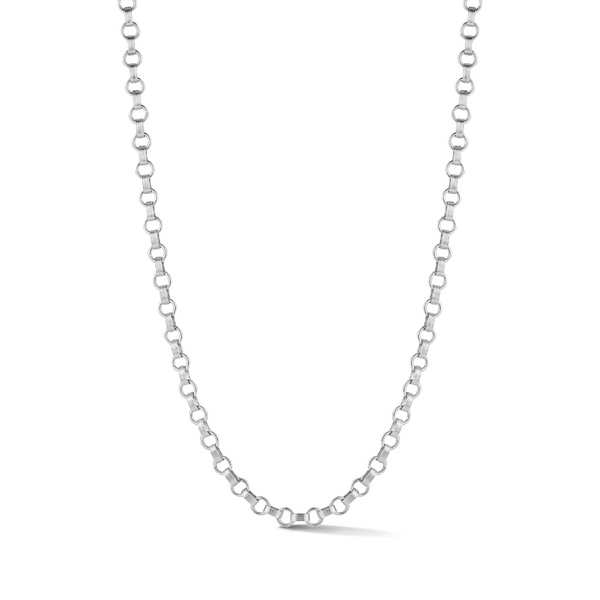 14K White Gold Book Link Everett Chain