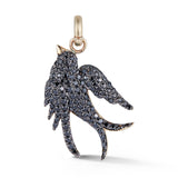 14K Gold & Black Diamond Large Birdie Charm