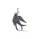 14K Gold & Black Diamond Birdie Charm