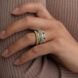14K Gold Turquoise Diamond & Pearl Iris Ring - storrow