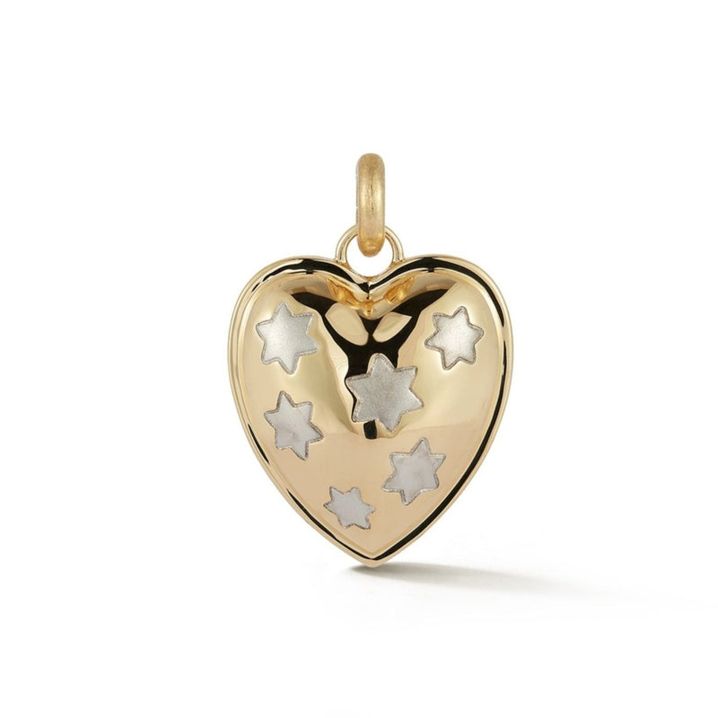 14K Yellow & White Gold Anna Heart Charm