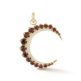 14K Garnet And Diamond Estelle Moon Charm