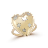 14K Yellow & White Gold Anna Heart Ring