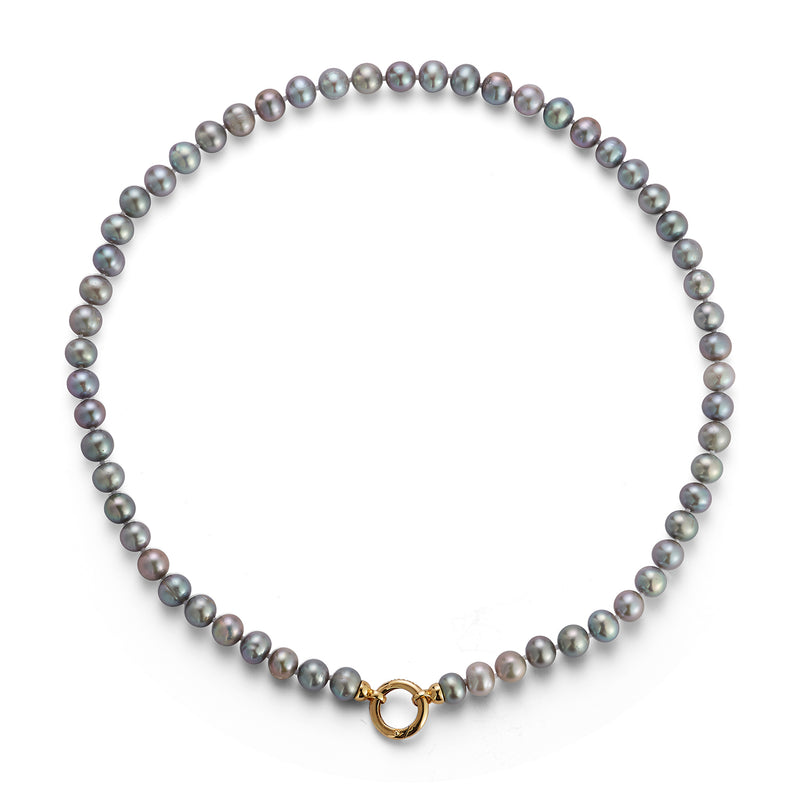 18" Grey 7MM Freshwater Pearl Ezra Necklace