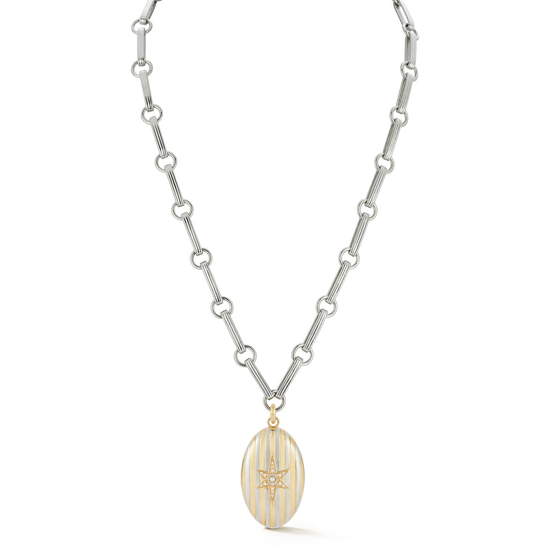 14K Yellow & White Gold Pearl & Diamond Lillian Locket