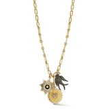 14K Vale Mabel & Black Diamond Birdie Multi-Charm Necklace