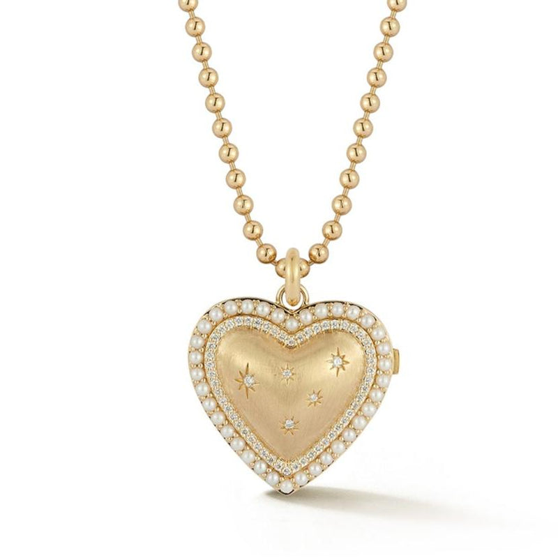 14K Laney Heart Locket & Stanley Necklace