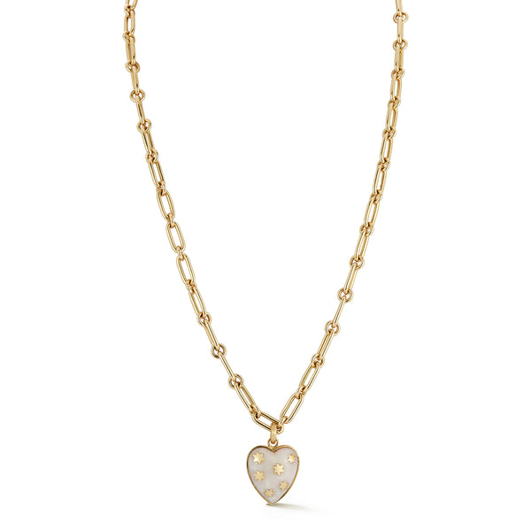 14K Pink Opal Anna Heart & Oscar Necklace