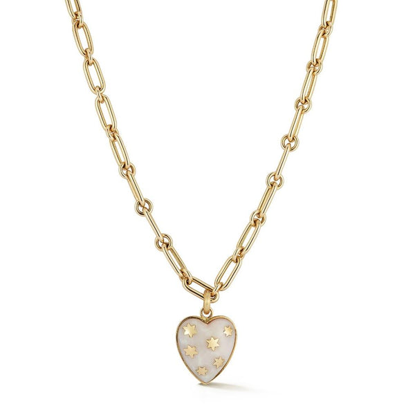 pink opal anna heart and oscar heavy chain