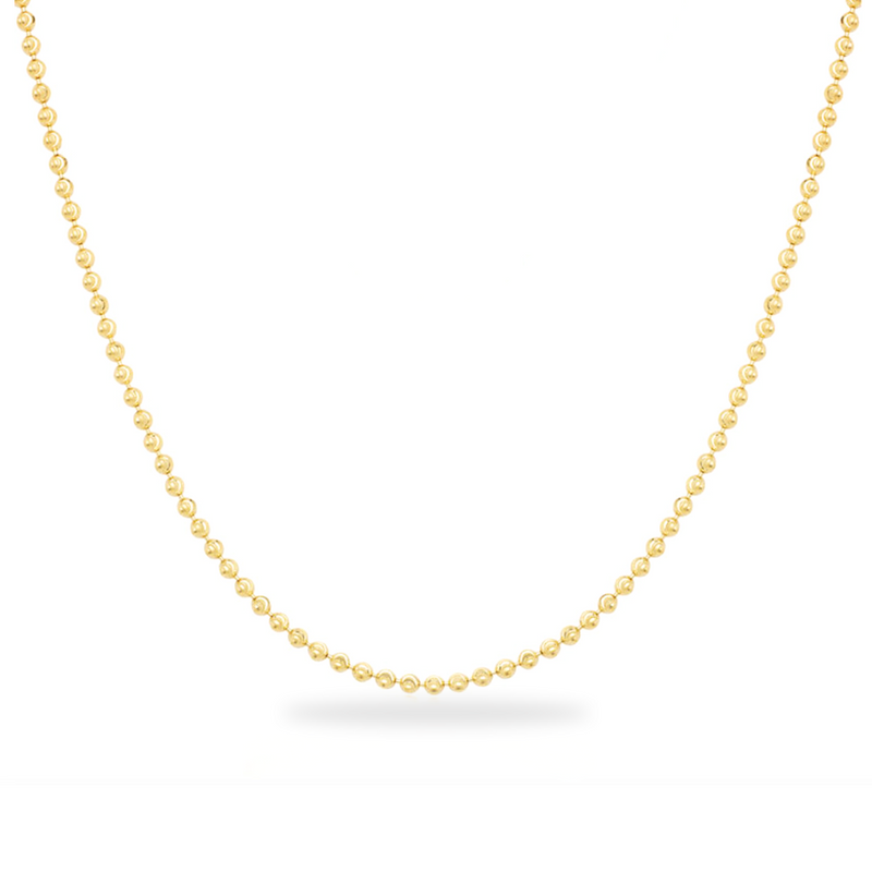 14K Gold 2.5mm Beaded Ball Stanley Chain