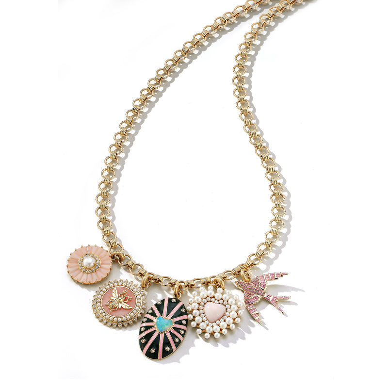 Diamond Slice Pink Opal Strung Choker - Bloom Jewelry