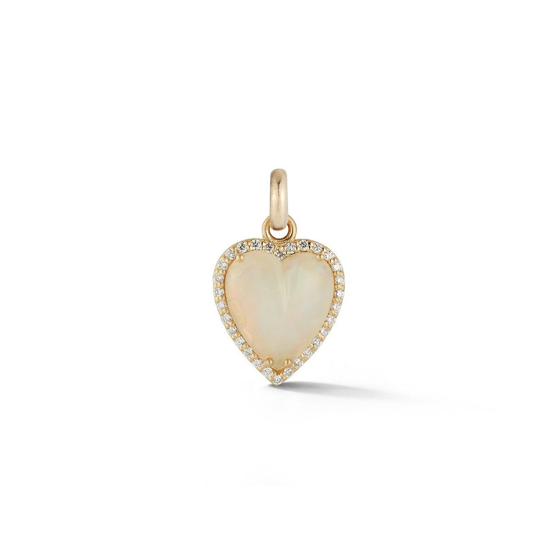 14K Gold Diamond & White Opal Alana Heart Charm – storrow
